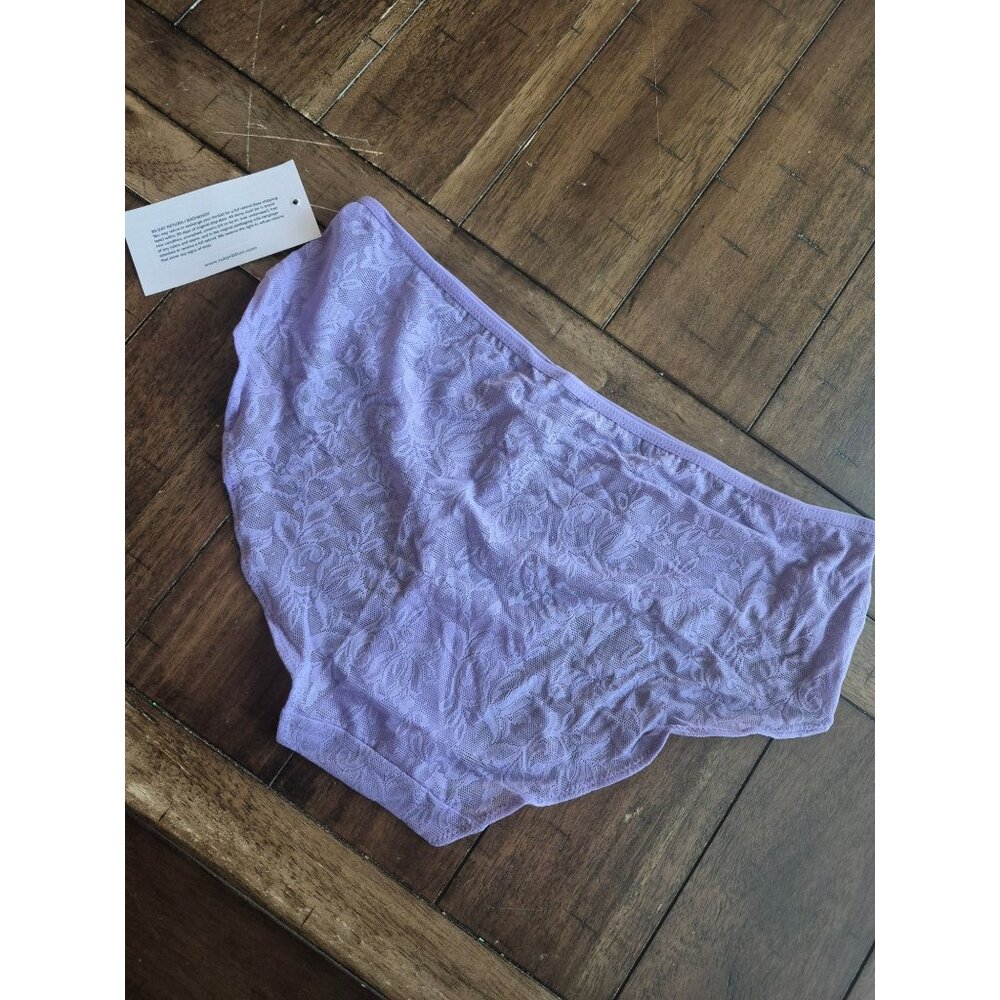 Ruby Ribbon Lavender Lace Briefs Size L - Picture 2 of 3